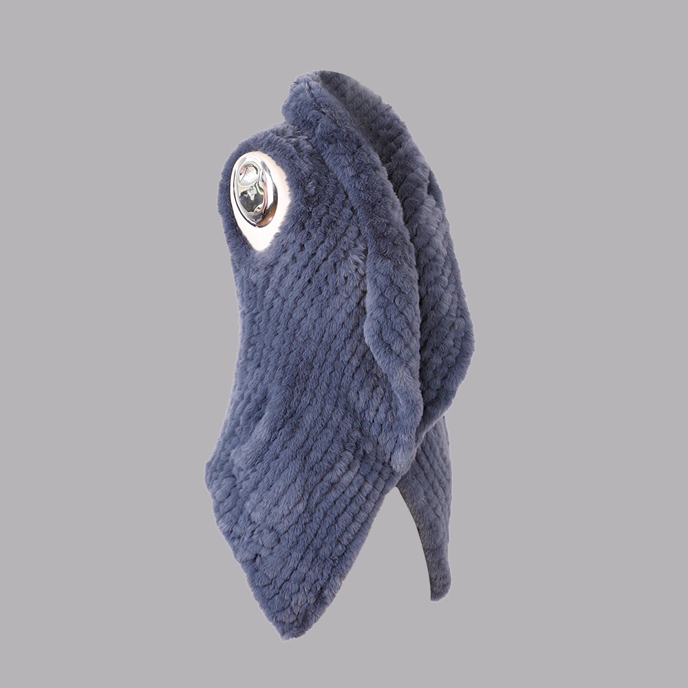 人造毛編織大翻領背心