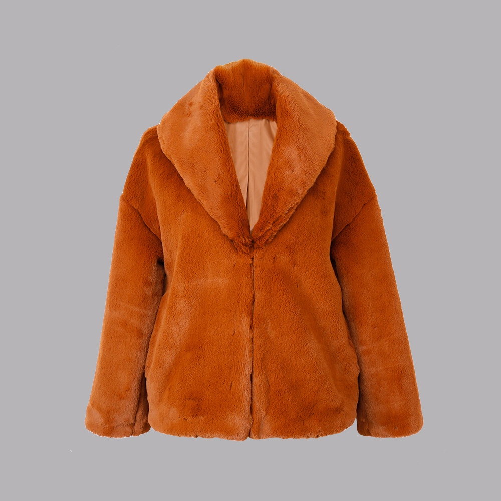 人造毛翻領上衣