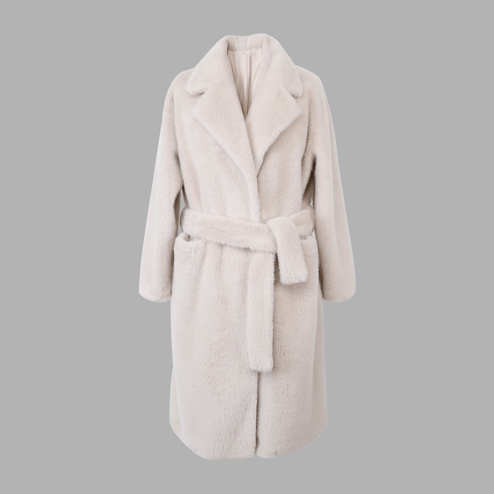 女式系腰帶長(zhǎng)款大衣