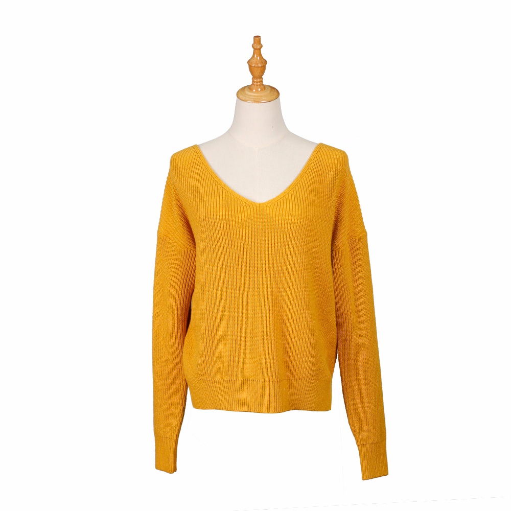 女式V領針織套衫
