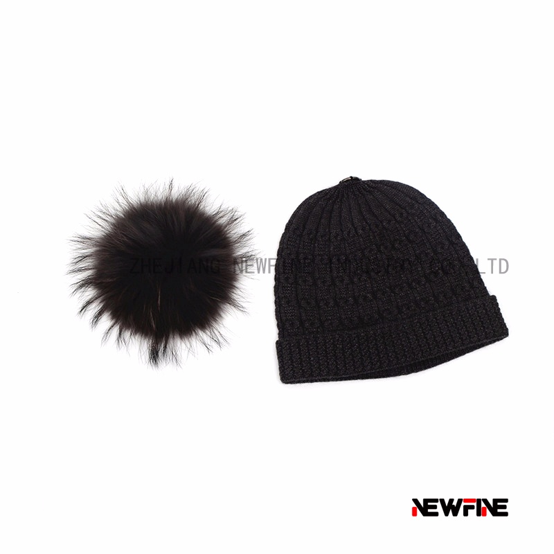 時尚保暖日常男女針織毛球帽子