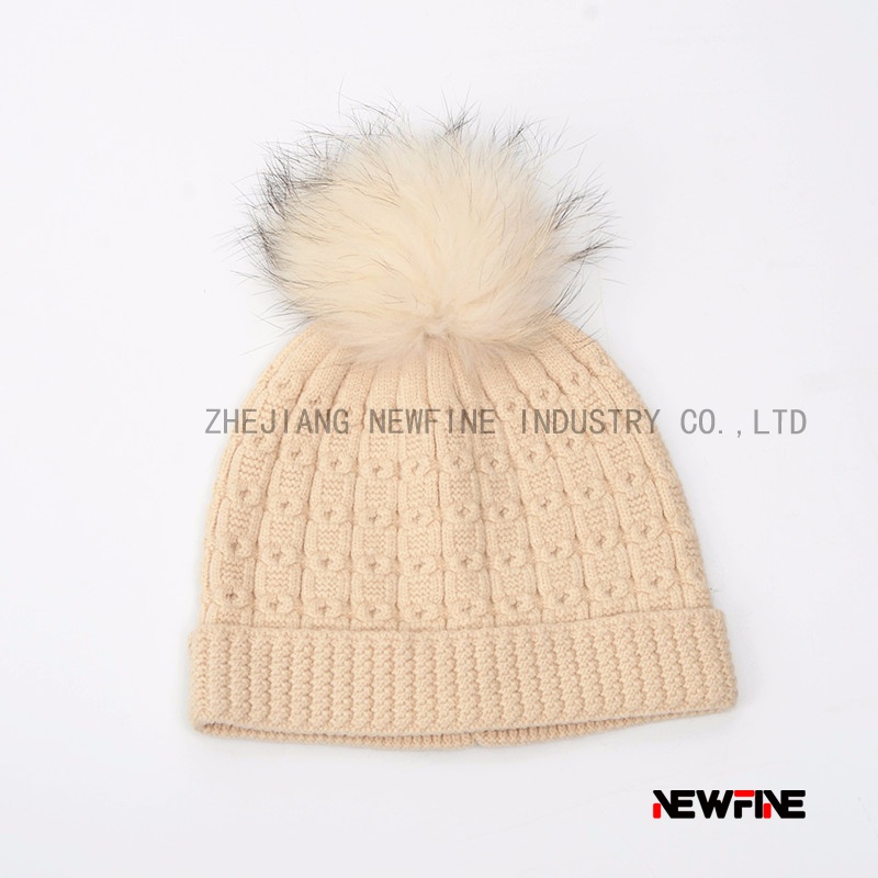 時尚保暖日常男女針織毛球帽子